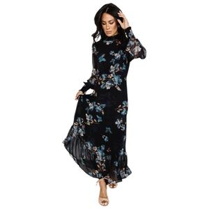 Baltic Born Floral Maxi Dress - Black and Blue